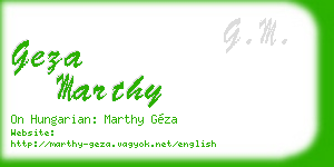 geza marthy business card
